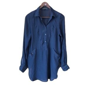 LOVE Stitch tunic top with roll tab sleeves size medium